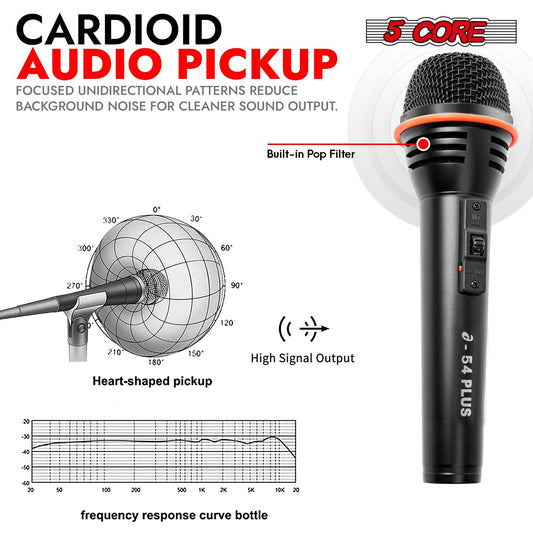 5Core Microphone Dynamic Mic Karaoke Singing Studio XLR Mics Handheld Microfono-1