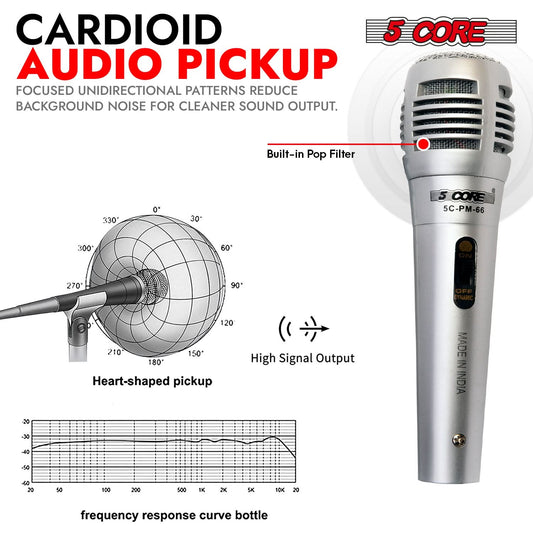 5Core XLR Microphone Dynamic Mic Karaoke Singing Studio Mics Handheld Microfono-1