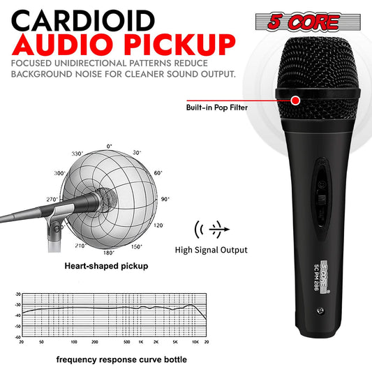 5Core XLR Microphone Dynamic Mic Karaoke Singing Studio Mics Handheld Microfono-1