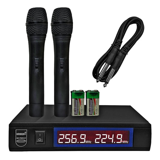5Core Wireless Microphone VHF Fixed Dual Frequency Microfono Inalambrico 100FT Range-0
